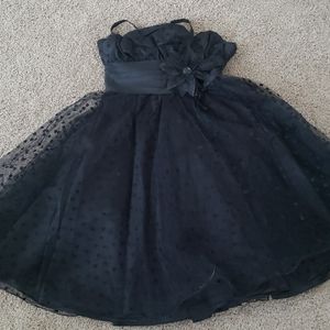 Black heart design party dress
